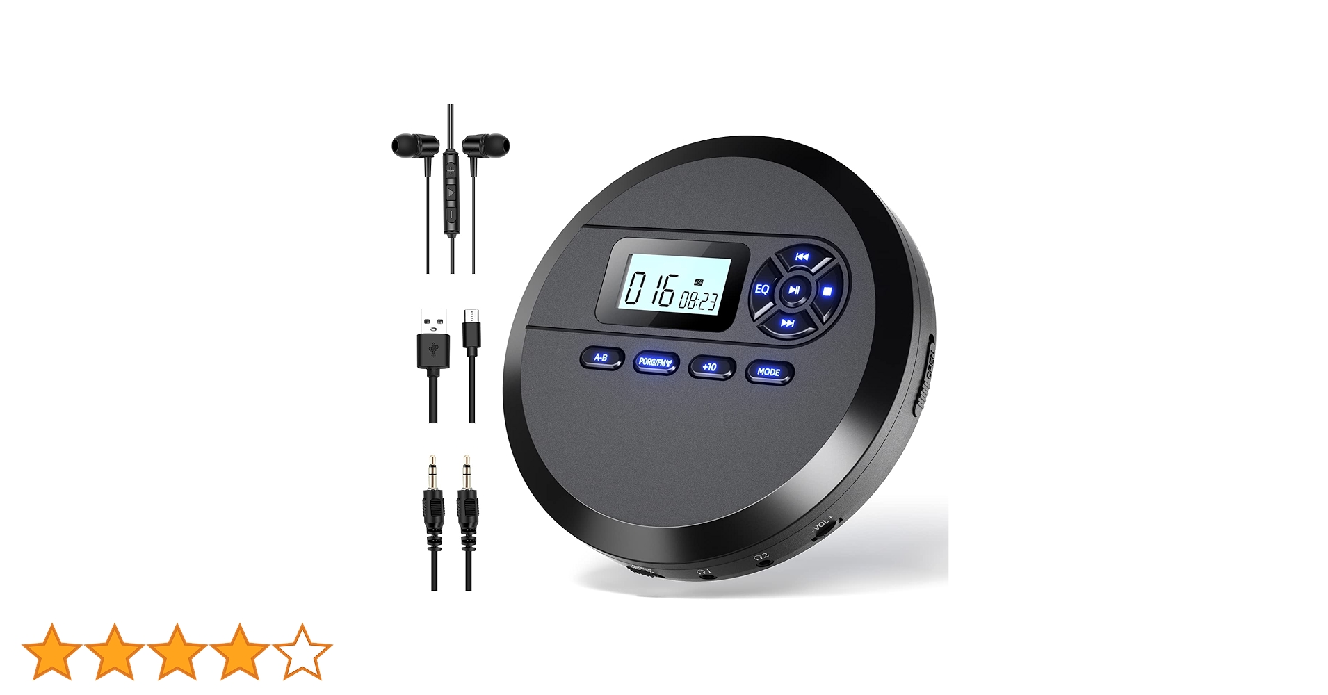 Amazon.co.jp: ポータブルCDプレーヤーコンパクトスピーカー内蔵 FM